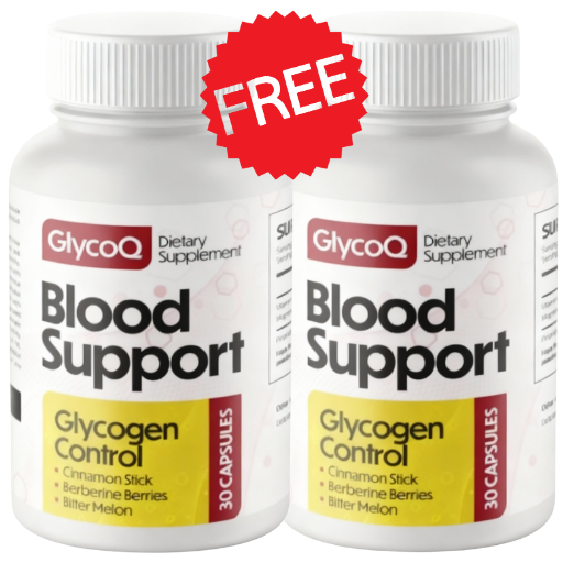 GlycoQ Blood Support two bottle package with free bonus offer