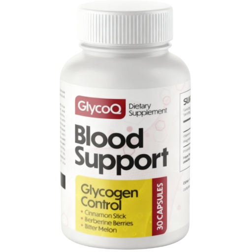 GlycoQ Blood Support dietary supplement single bottle