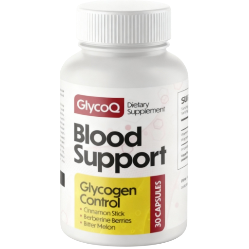 GlycoQ Blood Support dietary supplement single bottle