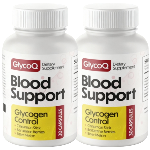 GlycoQ Blood Support supplement 2 bottle package with free shipping